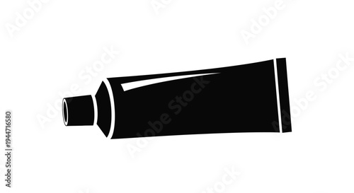Black toothpaste tube illustration a minimalist graphic silhouette