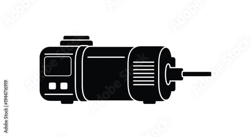 Detailed black silhouette of a rotary tool clearly showing its design silhouette
