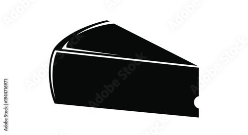 A striking black silhouette of a cheese wedge with a missing bite