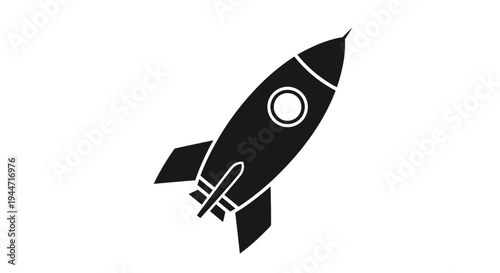 A sleek rocket ship design boldly ascending into the sky silhouette
