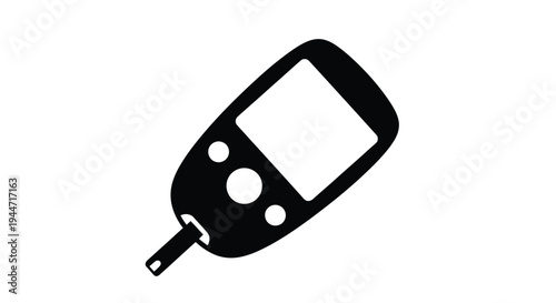 Black glucose meter graphic a simple medical device silhouette