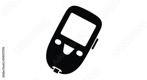 Black mobile phone graphic simple design and modern silhouette