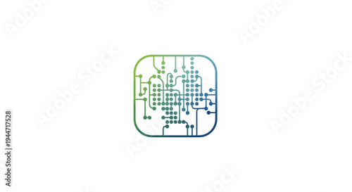 Square Icon with Colored Pixelated Design Inside.