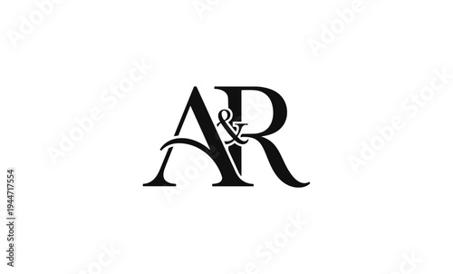 Elegant monogram ar design in black and white for versatile applications