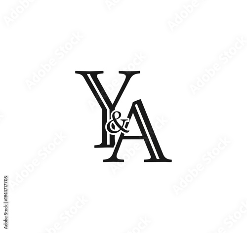 Monochromatic typography design elements graphic on dark background