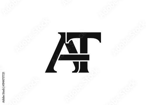 Monogram design featuring capital letters a and t
