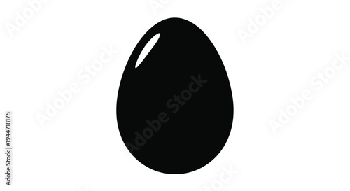 A glossy black egg shape rendered as a striking silhouette