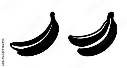 Banana fruit vector illustration, healthy food, tropical fruit, banana clip art, silhouette art