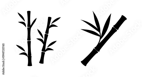 Black bamboo vector illustration perfect for asian designs and nature themed graphic elements