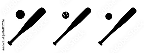 Baseball bats and balls clip art vector image for sports team logo design and print templates