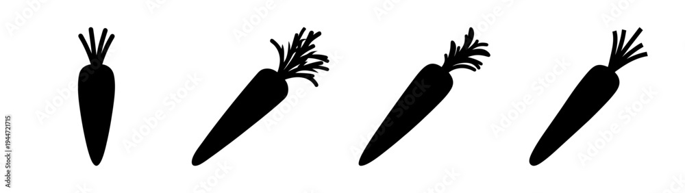 Fototapeta premium Carrot vegetable silhouette vector illustration for healthy food and garden design projects design
