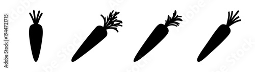 Carrot vegetable silhouette vector illustration for healthy food and garden design projects design