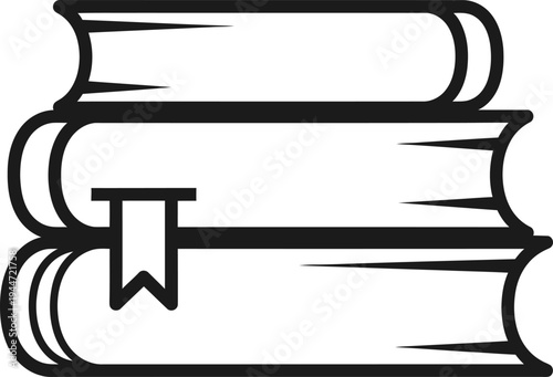 Stack of three books with bookmark