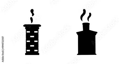 Explore chimney smoke stack vector illustration for industrial pollution and environment design