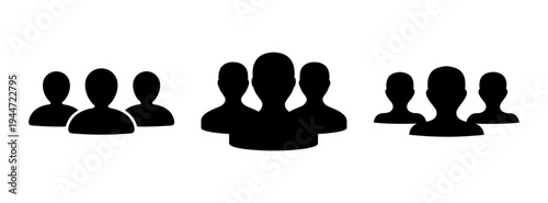 Illustration of team people group community members crowd silhouette for social media network