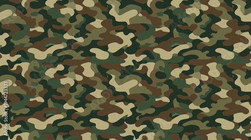 Camouflage seamless pattern with woodland forest colors