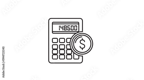 Calculator with Dollar Coin Representing Finance and Accounting Concepts