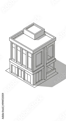 3D illustration of a building corner.