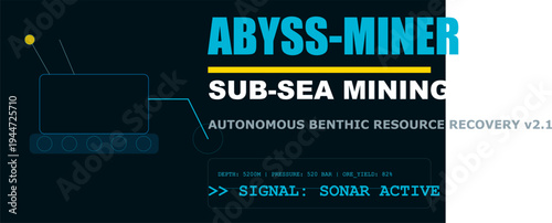 Autonomous Sub-Sea Mining Robot Deep Ocean Resource Recovery Technology Illustration