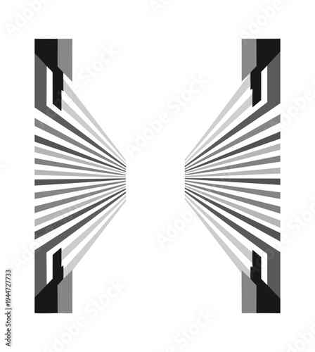 Abstract geometric design with linear perspective and symmetry