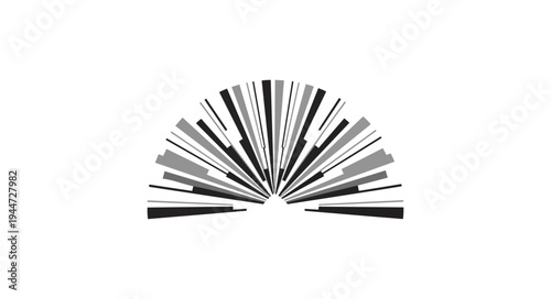 Abstract geometric design with radiant lines on black background