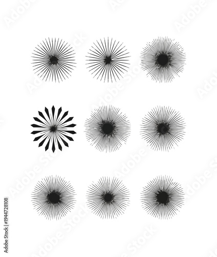 Abstract geometric patterns on black background