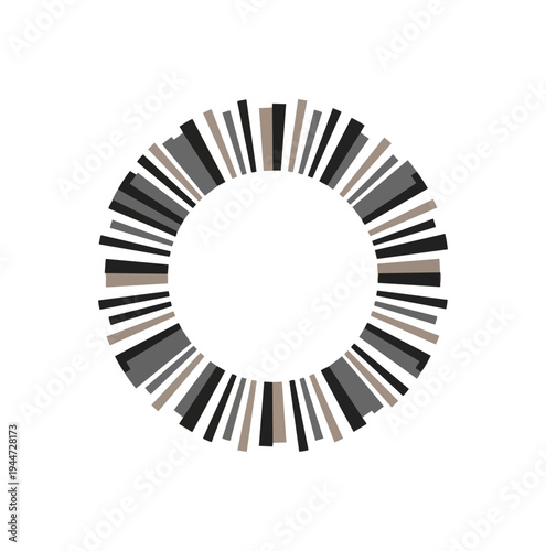 Abstract geometric radial pattern design on black background