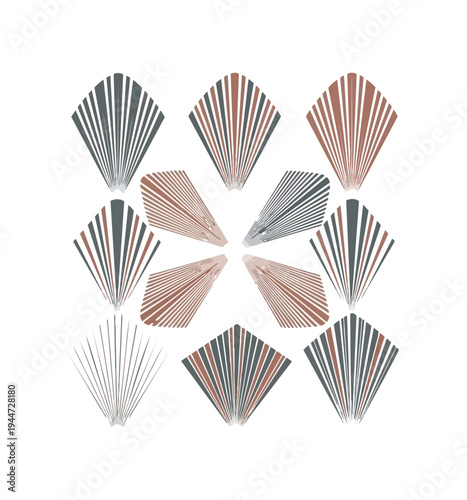 Abstract geometric radial pattern design on black background