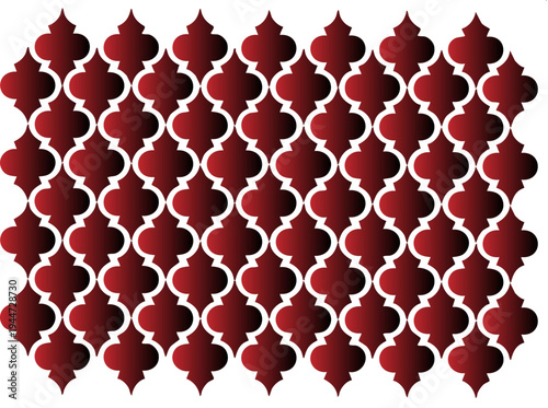 A captivating and elegant seamless pattern features an intricate arrangement of rich burgundy quatrefoil shapes, creating a visually appealing and decorative backdrop perfect for various design projec