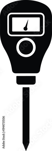 Silhouette analog soil moisture tester for garden plant health vector illustration