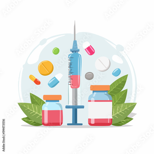 vector illustration of medical icons
