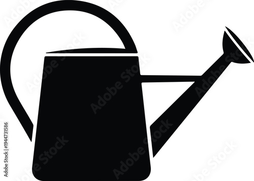 Silhouette black watering can garden equipment icon symbol vector illustration