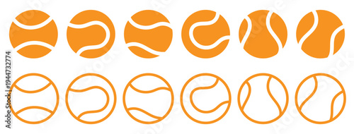 Tennis ball icon set. Set of Tennis ball for sport, activity and game. Ball pictogram isolated on white background. Sport equipment. set of realistic tennis balls. 