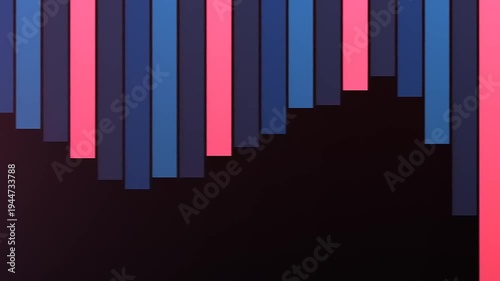 Abstract Color Bars Volt Neon Lighting in Dark Studio