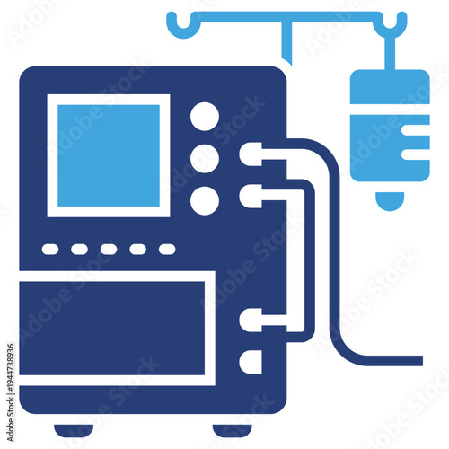 Dialysis Machine Two Color Icon