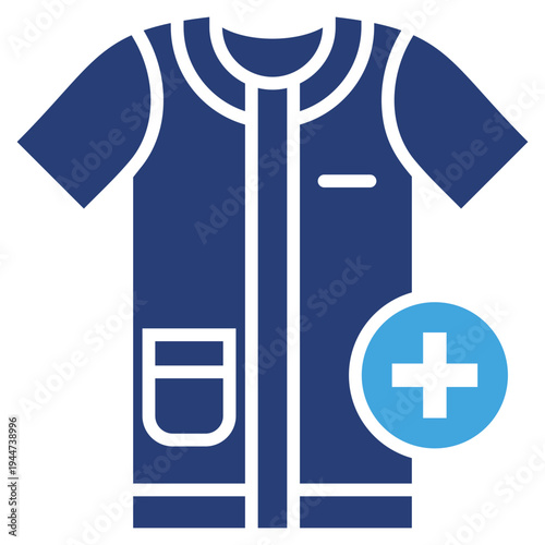 Hospital Gown Two Color Icon