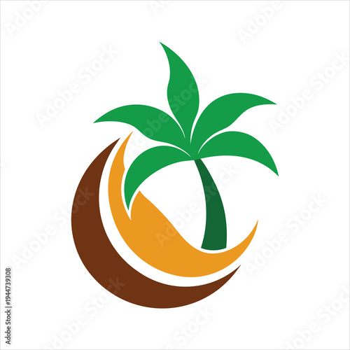 Tropical Oil Palm Logo Vector Illustration