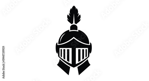 Black helmet with feather plume a striking knight s silhouette
