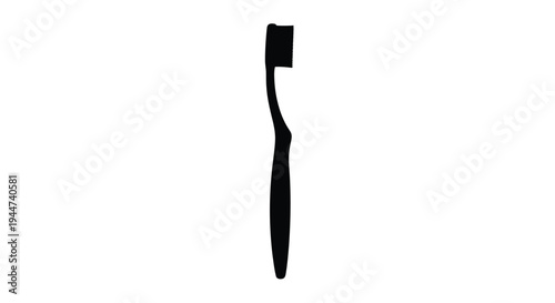Simple black toothbrush design against a white background silhouette