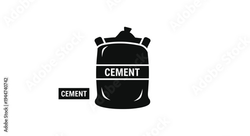 Black cement bag illustration with text a striking silhouette