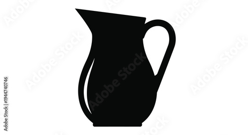 Simple black pitcher illustration a classic kitchen object silhouette