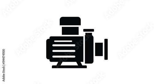 Black silhouette of a turbocharger engine component isolated vector illustration silhouette