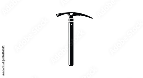 Black ice axe tool depicted in a stark graphic silhouette