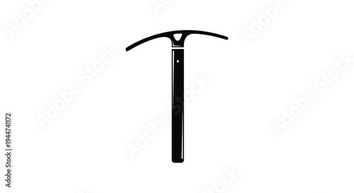 A black ice axe depicted in a striking minimalist silhouette