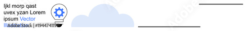 Business innovation, creative thinking, brainstorming, teamwork, strategic planning, productivity. Light bulb with gear and cloud element. Innovation and creative thinking concepts