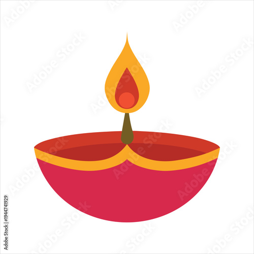 Festival Diya Lamp Vector Logo Design