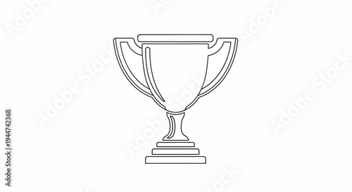 Trophy Icon Simple Line Art Design.