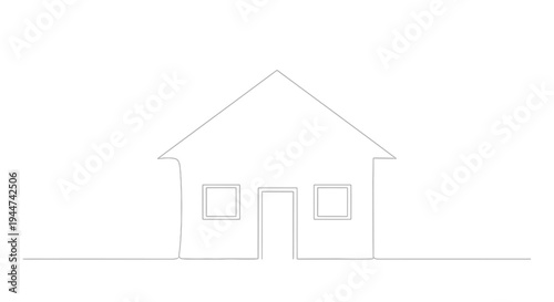 Simple house with roof and door.