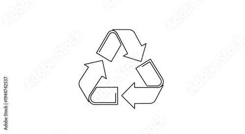 Recycling Symbol Simple Line Art Design.