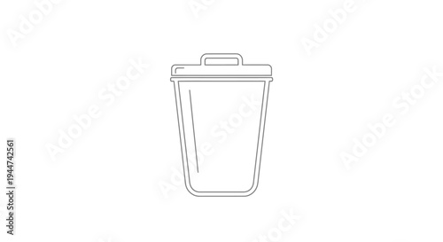 Simple Line Drawing of a Container.